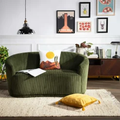 Best Sofa sztruksowa zielona SNUGLA