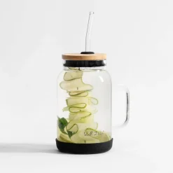 inny Szklanki I Kubki^Słoik ze słomką do napojów Fuori 600 ml