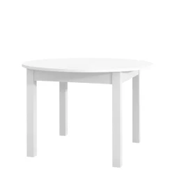 Sale Stół okrągły biały LUNI 110 - 160 cm