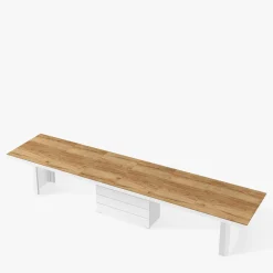 Clearance inny Stół rozkładany KOLOS dąb pradawny / biały połysk 160-412 cm