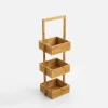 Outlet inny Stojak łazienkowy bambusowy 3-poziomowy 23x19x70 cm