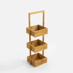 Outlet inny Stojak łazienkowy bambusowy 3-poziomowy 23x19x70 cm