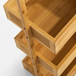Outlet inny Stojak łazienkowy bambusowy 3-poziomowy 23x19x70 cm