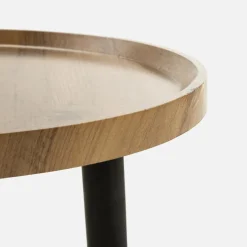 Stoliki Kawowe^Stolik pomocniczy czarny / drewno 38 cm