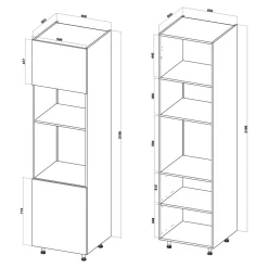 inny Szafki Kuchenne^Słupek na piekarnik i mikrofalę BASIC PLUS BP/D60SPM-220 cashmere