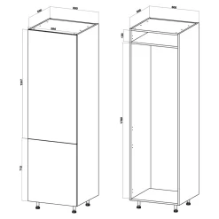 inny Szafki Kuchenne^Słupek pod lodówkę BASIC PLUS BP/D60SL clay grey
