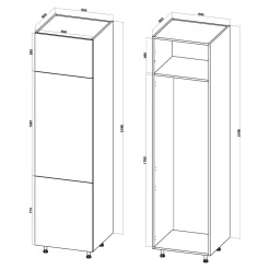 inny Szafki Kuchenne^Słupek wysoki pod lodówkę BASIC PLUS BP/D60SL-220 cashmere