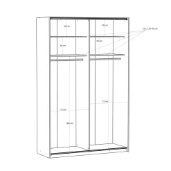 FORTE Szafy Przesuwne^Szafa przesuwna FITIO połysk 150 cm