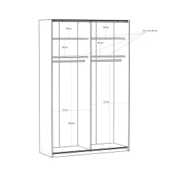 Clearance FORTE Szafa przesuwna z lustrem FITIO połysk 150 cm