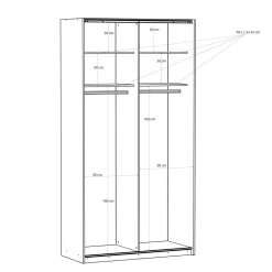 FORTE Szafy Z Lustrem|Szafy Przesuwne^Szafa przesuwna z lustrem FITIO połysk 120 cm