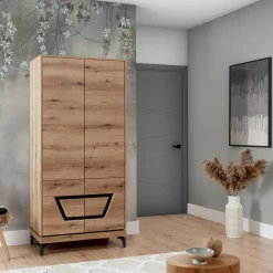 Online Furni Home Szafa z czarnym dekorem KRIS