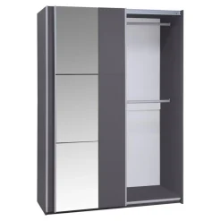 Clearance Szafa z lustrem grafitowa BASTIA 150 cm