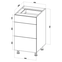 Discount Szafka dolna BASIC PLUS BP/D45S3 dąb craft złoty