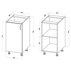 Szafki Kuchenne^Szafka dolna BASIC PLUS BP/D40 dąb craft złoty