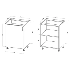 Best Szafka dolna BASIC PLUS BP/D60 dąb craft złoty