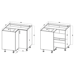Szafki Kuchenne^Szafka dolna narożna BASIC PLUS BP/D90NW cashmere
