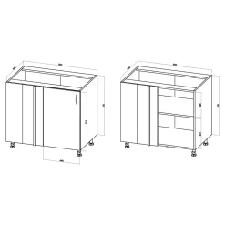 Outlet Szafka dolna narożna BASIC PLUS BP/DNLP clay grey