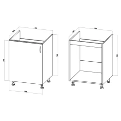 Online Szafka dolna pod zlewozmywak BASIC PLUS BP/D60Z dąb craft złoty