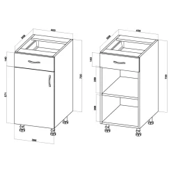 Szafki Kuchenne^Szafka dolna z szufladą BASIC PLUS BP/D40SR1 alby blue
