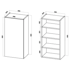 Discount Szafka górna wysoka BASIC PLUS BP/G45-92 dark rockfort hickory