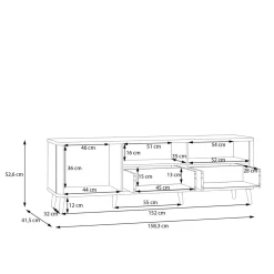 FORTE Szafki Rtv|Szafki^Szafka pod telewizor z ryflowaniem FIXSMILE 158.3 cm