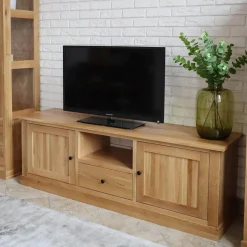 Hot inny Szafka RTV z szufladą lite drewno STELLA dąb naturalny