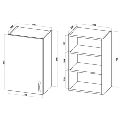 Sale Szafka wisząca BASIC PLUS BP/G45 dark rockfort hickory
