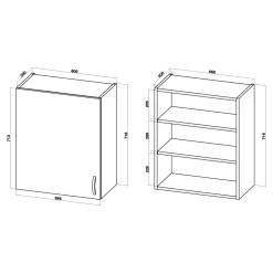 Szafki Kuchenne^Szafka wisząca BASIC PLUS BP/G60 dark rockfort hickory