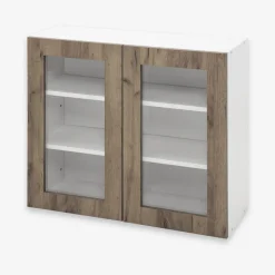 Szafki Kuchenne^Szafka wisząca z witryną BASIC PLUS BP/G80W dark rockfort hickory