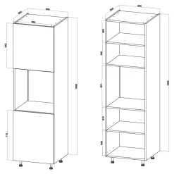 Szafki Kuchenne^Szafka wysoka pod piekarnik BASIC PLUS BP/D60SP dąb craft złoty