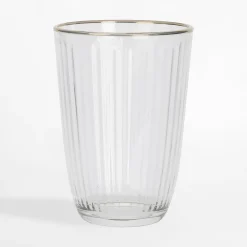 Clearance inny Szklanka ryflowana ze złotym brzegiem 395 ml