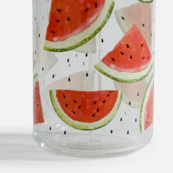 Discount inny Szklanka z bambusową pokrywką i słomką ARBUZY 500 ml