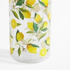 inny Szklanki I Kubki^Szklanka z bambusową pokrywką i słomką CYTRYNY 500 ml