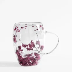 Online inny Szklanka z podwójną ścianką RÓŻOWE KWIATY 350 ml