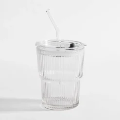 Sale inny Szklanka ze słomką i pokrywką 350 ml