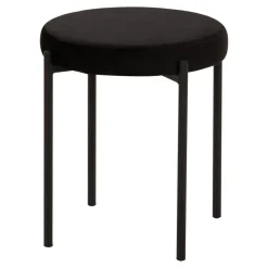 Taborety^Taboret welurowy czarny ARGINO