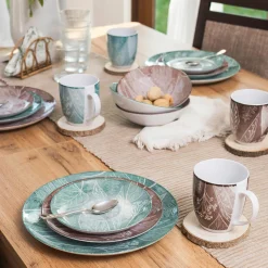 Outlet Lubiana Talerz deserowy niebieski CZTERY PORY ROKU 20,5 cm