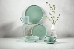 New Porcelana Bogucice TALERZ DESEROWY NORDICA GRANITE MINT BLUE 22CM