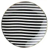 Best inny Talerz deserowy porcelanowy w czarno-białe paski 20 cm