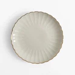 inny Talerz deserowy porcelanowy ZŁOTY RANT 20,3 cm