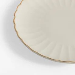 inny Talerz deserowy porcelanowy ZŁOTY RANT 20,3 cm