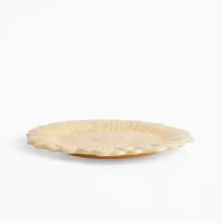 New inny Talerz deserowy żółty kwiatek 21 cm