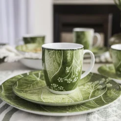 Clearance Lubiana Talerz deserowy zielony CZTERY PORY ROKU 20,5 cm