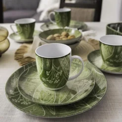 Clearance Lubiana Talerz deserowy zielony CZTERY PORY ROKU 20,5 cm