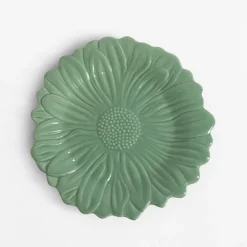 Sale inny Talerz deserowy zielony kwiatek 21 cm