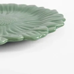 Sale inny Talerz deserowy zielony kwiatek 21 cm