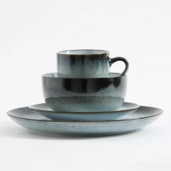 inny Talerze^Talerz obiadowy brązowo-szary MALAM 26,6 cm