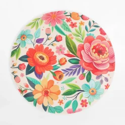 New inny Talerz z melaminy w kwiaty 20 cm