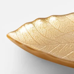 inny Miski, Patery I Półmiski^Talerz złoty LIŚĆ 28 cm