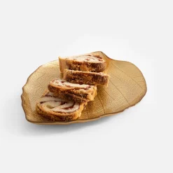 inny Miski, Patery I Półmiski^Talerz złoty LIŚĆ 28 cm